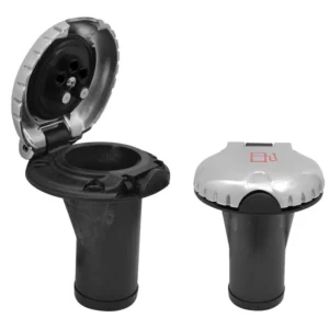 Attwood Deck Fill f-Carbon Canister System - Straight Body & Scalloped Chrome Cap