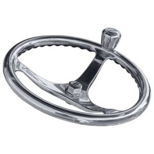 Edson 14.5" SS ComfortGrip Powerwheel Steering Wheel w-PowerKnob