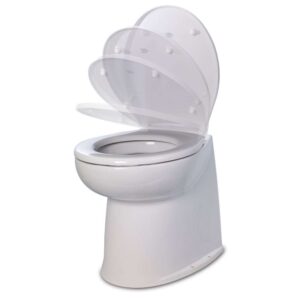 Jabsco 17" Deluxe Flush Fresh Water Electric Toilet w-Soft Close Lid - 12V