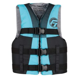 Full Throttle Teen Nylon Life Jacket - Aqua-Black