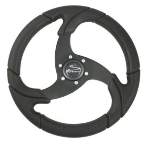 Schmitt Marine Folletto 14.2" Wheel - Black Polished Polyurethane - 3-4" Tapered Shaft w-Black Center Cap