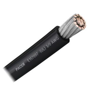Pacer Black 3-0 AWG Battery Cable - Sold By The Foot