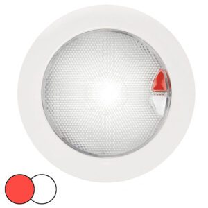 Hella Marine EuroLED 150 Recessed Surface Mount Touch Lamp - Red-White LED - White Plastic Rim