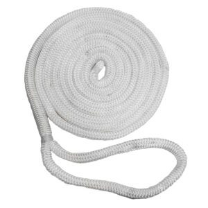 New England Ropes 5-8" Double Braid Dock Line - White - 35'
