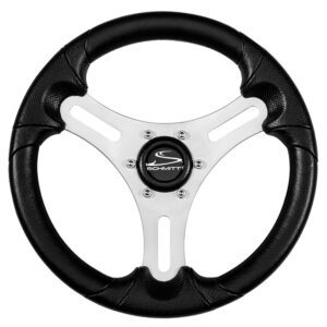 Schmitt Marine Torcello Lite 13" Wheel - Black Polyurethane Wheel w-Silver Spokes & Black Cap- 3-4" Tapered Shaft