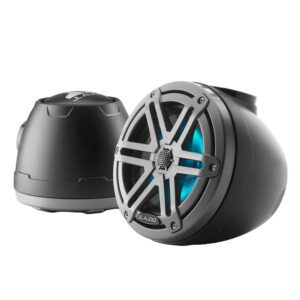 JL Audio M3 VeX Series 6.5" Enclosed Coaxial Speakers w-RGB LED Lighting & White Sports Grilles - M3-650VEX-Mb-S-Gm-i