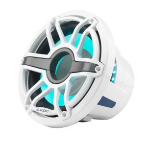 JL Audio M6 10" Marine Infinite-Baffle Subwoofer w-Gloss White Sport Grille  LED Lighting - M6-10IB-S-GwGw-i-4