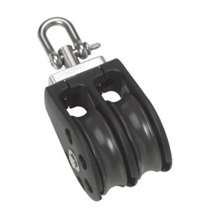Barton Marine Size 3 45mm Plain Bearing Pulley Block Double w-Swivel