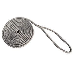New England Rope 5-8" x 25' Nylon Double Braid Dock Line - Grey