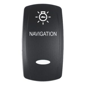 Pacer Actuator - 'NAVIGATION' f-V Series Contura Switches - Black - Laser Etched (Top-Bottom Light)