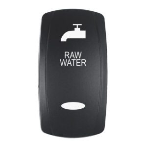 Pacer Actuator - 'RAW WATER' f-V Series Contura Switches - Black - Laser Etched (Top-Bottom Light)
