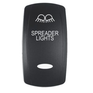 Pacer Actuator - 'SPREADER LIGHTS' f-V Series Contura Switches - Black - Laser Etched (Top-Bottom Light)