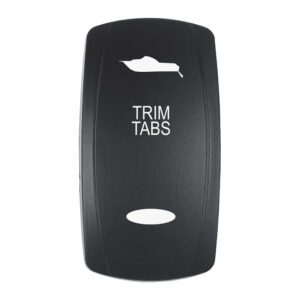 Pacer Actuator - 'TRIM TABS' f-V Series Contura Switches - Black - Laser Etched (Top-Bottom Light)