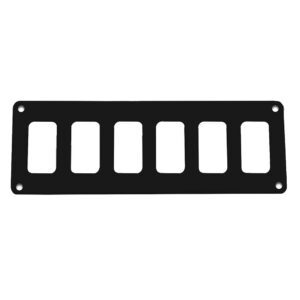 Pacer Switch Panel - 6 Switch & 1 Row - 8" x 2.75" - Black Powder Coated Aluminum