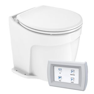 Commodore Deluxe Flush Electric Toilet w-Solenoid Valve - Fresh Water Pump