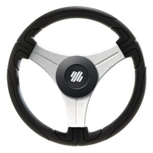 Uflex Ustica 13" Steering Wheel - Black - Polyurethane w-Silver Spokes & X62 Hub