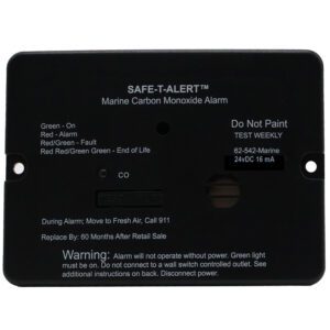 Safe-T-Alert 62 Series Marine Carbon Monoxide Alarm - 24V Flush Mount - Black