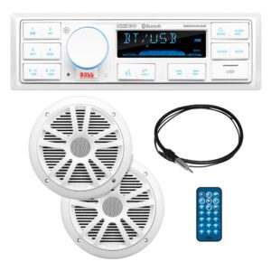 Boss Audio MCK500WB.6 Kit w-MR500UAB, 2 MR6W Speakers, MRANT10 Antenna, & White Remote *Refurbished