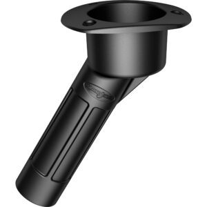 Mate Series Plastic Rod & Cup Holder 30 Degree Open w-Oval Top - Black